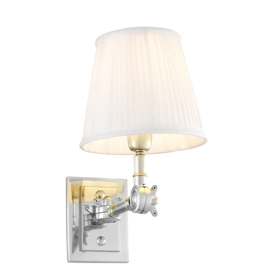 Wentworth Single vägglampa nickel/vit 26cm Eichholtz Wentworth Single vägglampa nickel/vit 26cm