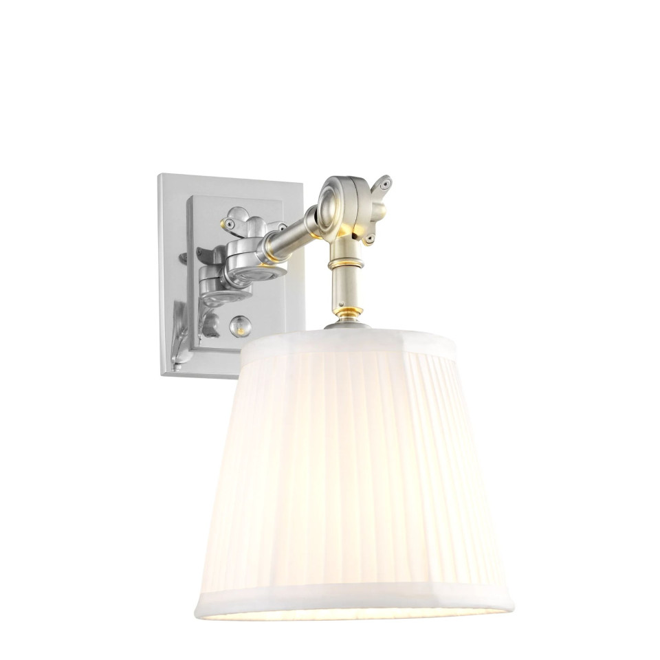 Wentworth Single vägglampa nickel/vit 26cm Eichholtz Wentworth Single vägglampa nickel/vit 26cm