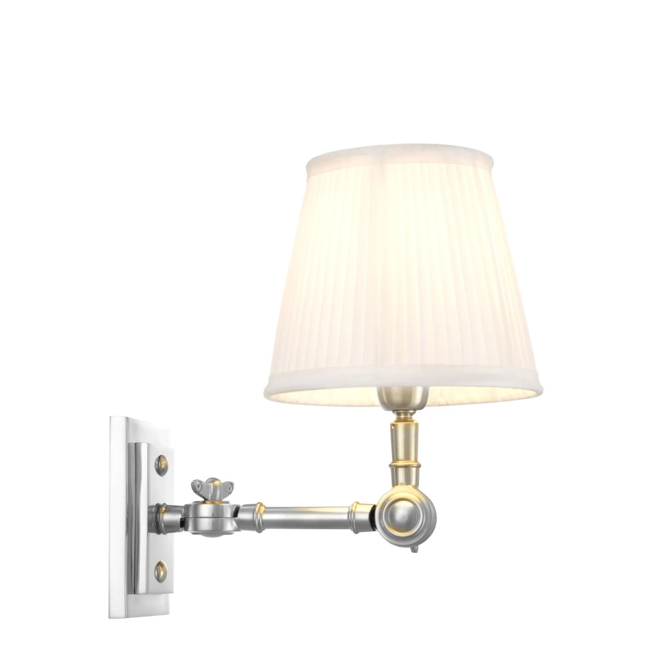 Wentworth Single vägglampa nickel/vit 26cm Eichholtz Wentworth Single vägglampa nickel/vit 26cm