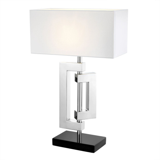 Leroux bordslampa silver/svart/vit 64 cm Leroux bordslampa silver/svart/vit 64 cm
