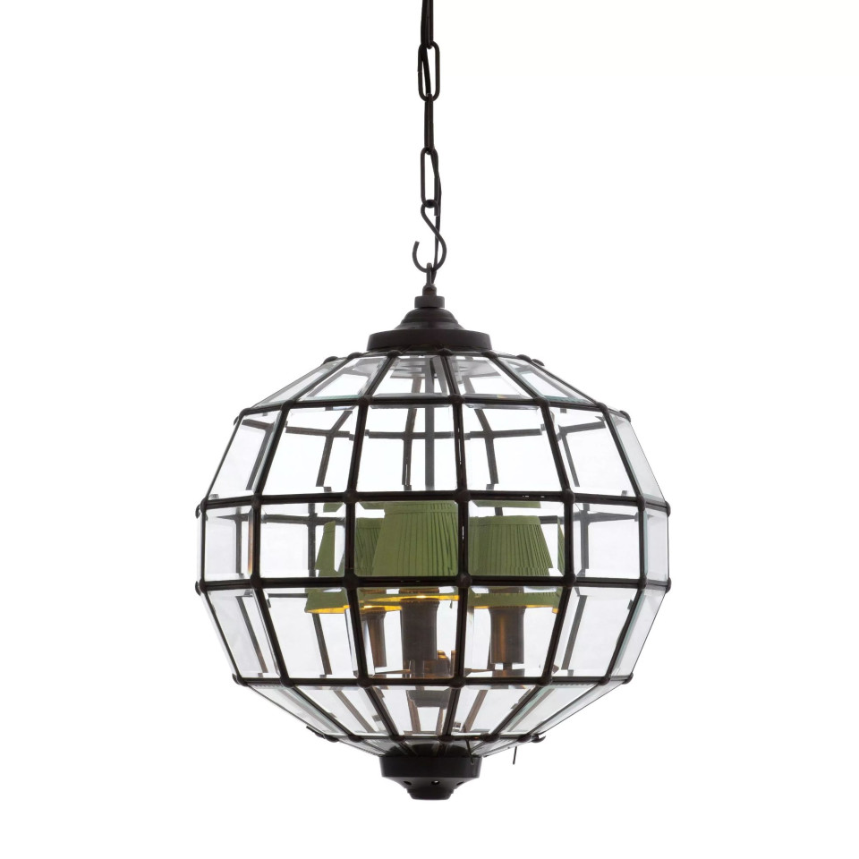 Luna S ljuskrona brons/glas 45cm