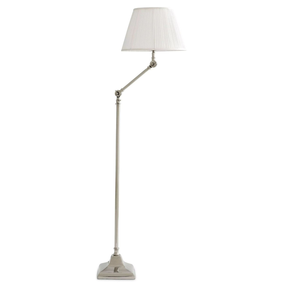 Medea golvlampa nickel/vit 115-143cm