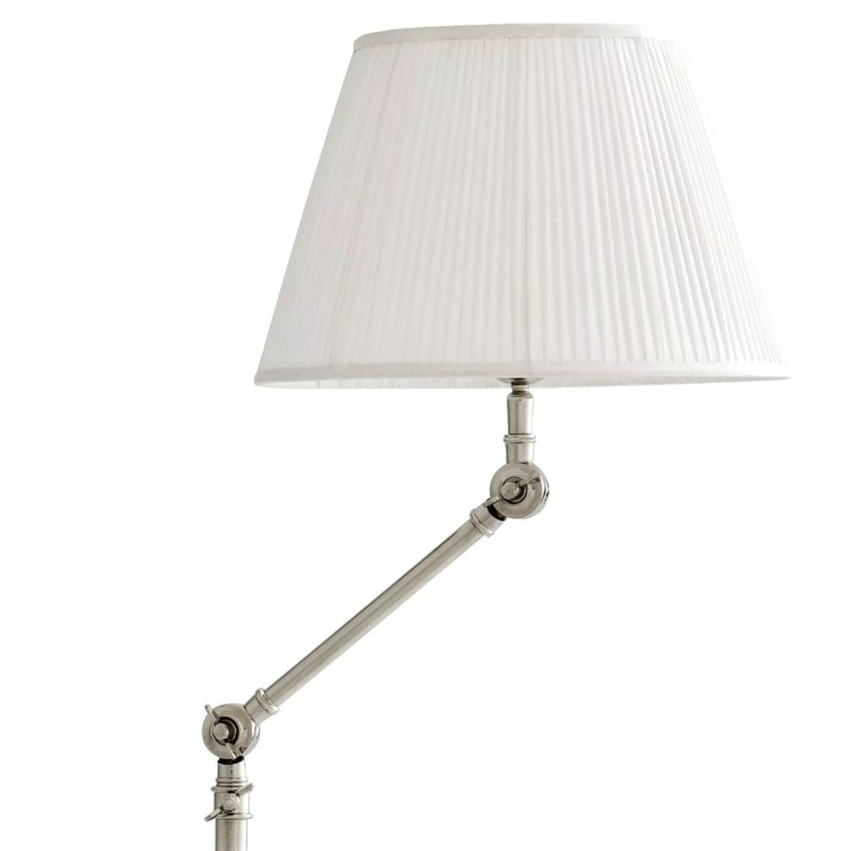 Medea golvlampa nickel/vit 115-143cm