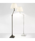 Medea golvlampa nickel/vit 115-143cm