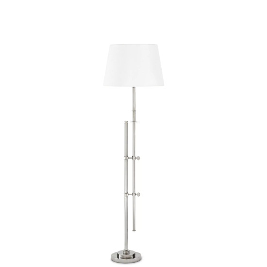 Gordini Floor Lamp Nickel/Off-white 161-187cm