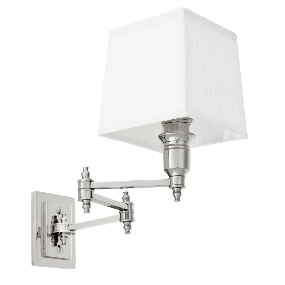 Lexington Swing vägglampa nickel/vit 27cm