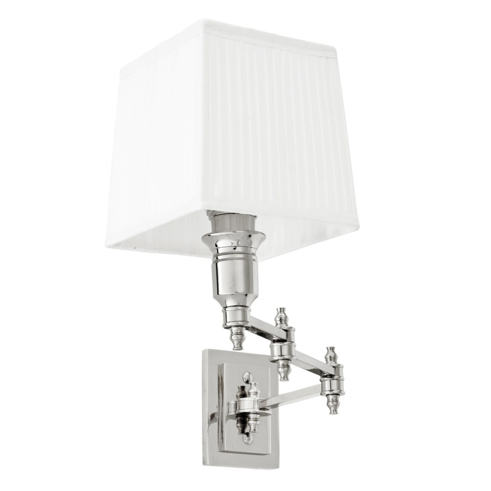 Lexington Swing vägglampa nickel/vit 27cm