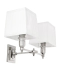 Lexington Double vägglampa nickel/vit 27cm Lexington Double vägglampa nickel/vit 27cm