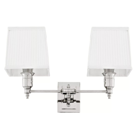 Lexington Double vägglampa nickel/vit 27 cm