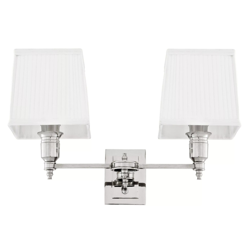 Lexington Double vägglampa nickel/vit 27cm Lexington Double vägglampa nickel/vit 27cm