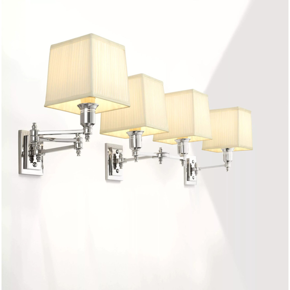 Lexington Double vägglampa nickel/vit 27cm Lexington Double vägglampa nickel/vit 27cm