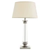 Dylan Table Lamp Glass/Nickel/Cream 74cm