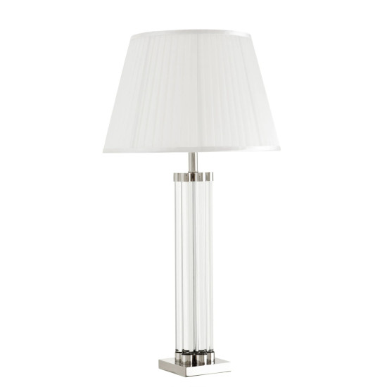 Longchamp Table Lamp Nickel/Glass/White 83cm