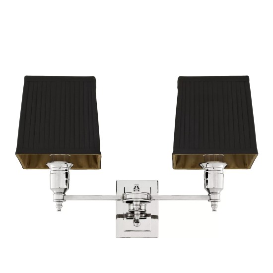 Lexington Double Wall Lamp Nickel/Black 27cm