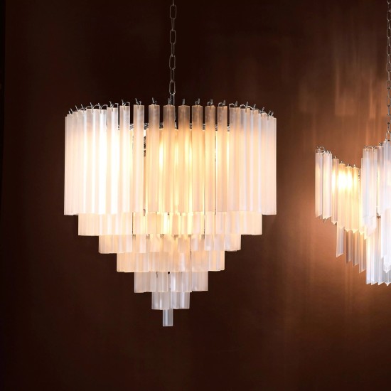 Nova Chandelier Nickel/Frosted Glass 60cm