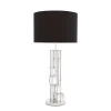 Lorenzo Table Lamp Nickel/Crystal Glass/Black 85cm