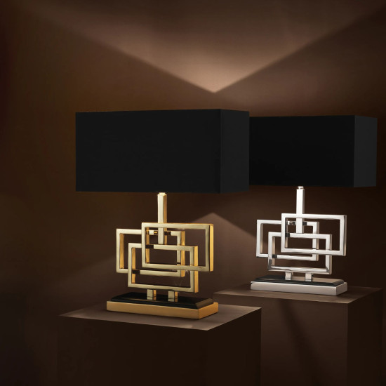 Windolf bordslampa nickel/svart 48 cm