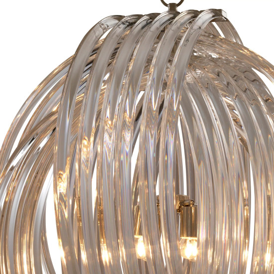 Marco Polo L Chandelier Clear/Nickel 70cm Marco Polo L Chandelier Clear/Nickel 70cm