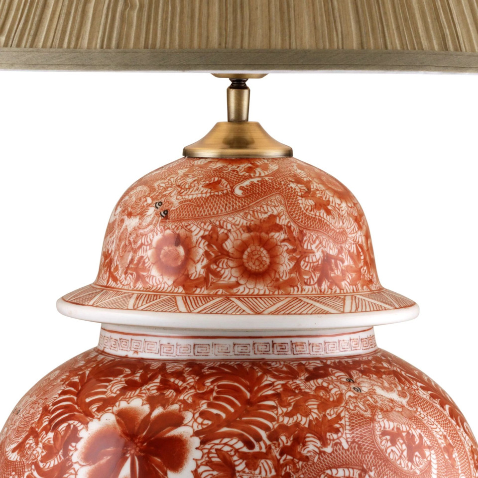 Palmarito bordslampa röd/mässing/brun 93cm