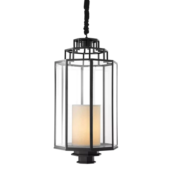 Monticello L Lantern Black/Clear/Cream 40cm