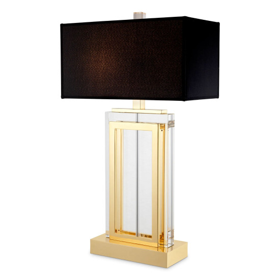 Arlington bordslampa guld/glas/svart 67,5 cm