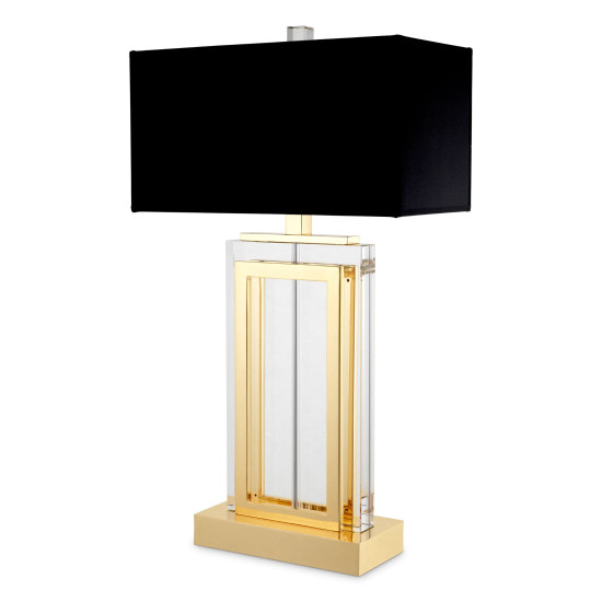 Arlington bordslampa guld/glas/svart 67,5 cm