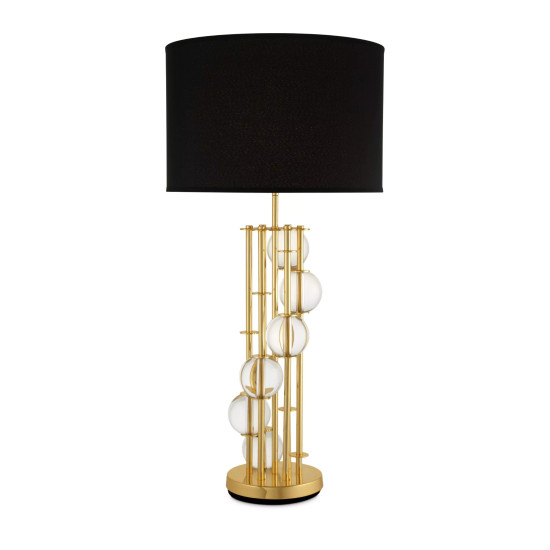 Lorenzo bordslampa guld/kristallglas/svart 85 cm