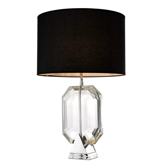 Emerald bordslampa nickel/kristallglas/svart 67 cm