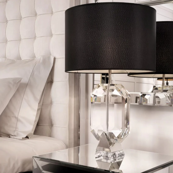 Emerald bordslampa nickel/kristallglas/svart 67 cm