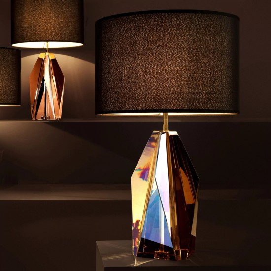 Setai bordslampa svart/bärnsten kristall 71,5 cm