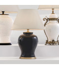 Mundon bordslampa svart/mässing/benvit 83cm