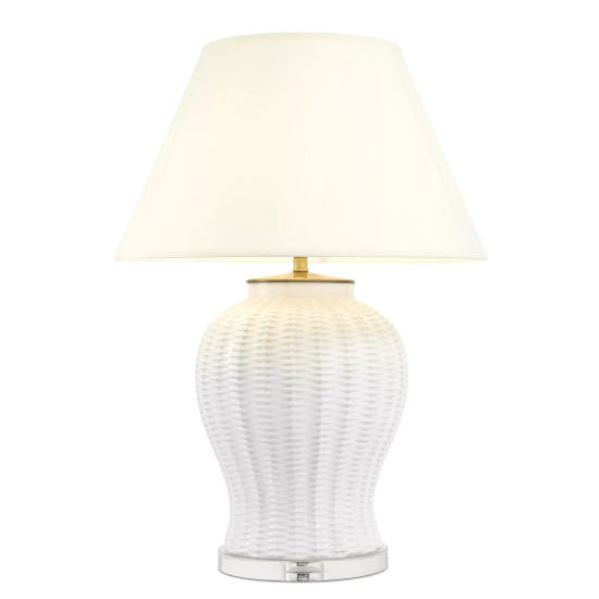 Fort Meyers Table Lamp White/Crystal/Off-white 80cm Fort Meyers Table Lamp White/Crystal/Off-white 80cm