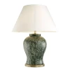 Cyprus Table Lamp Green/Brass/Off-white 85cm