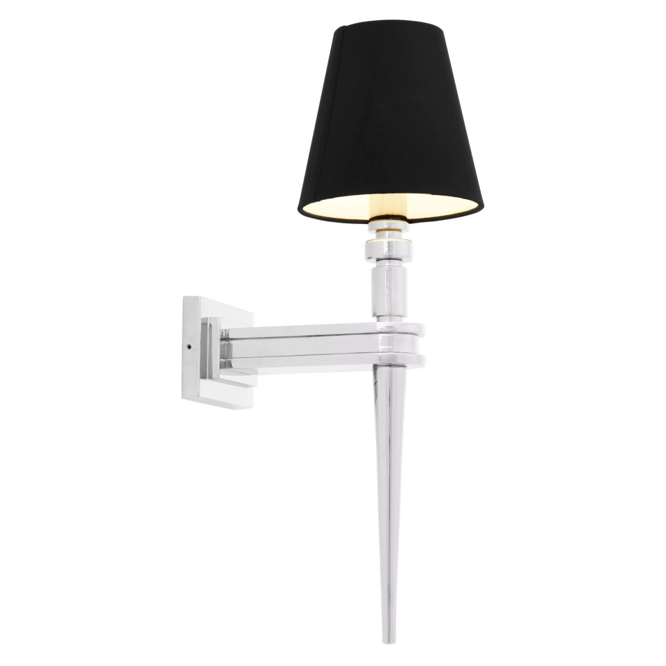 Waterloo Single vägglampa nickel/svart 50cm Eichholtz Waterloo Single vägglampa nickel/svart 50cm