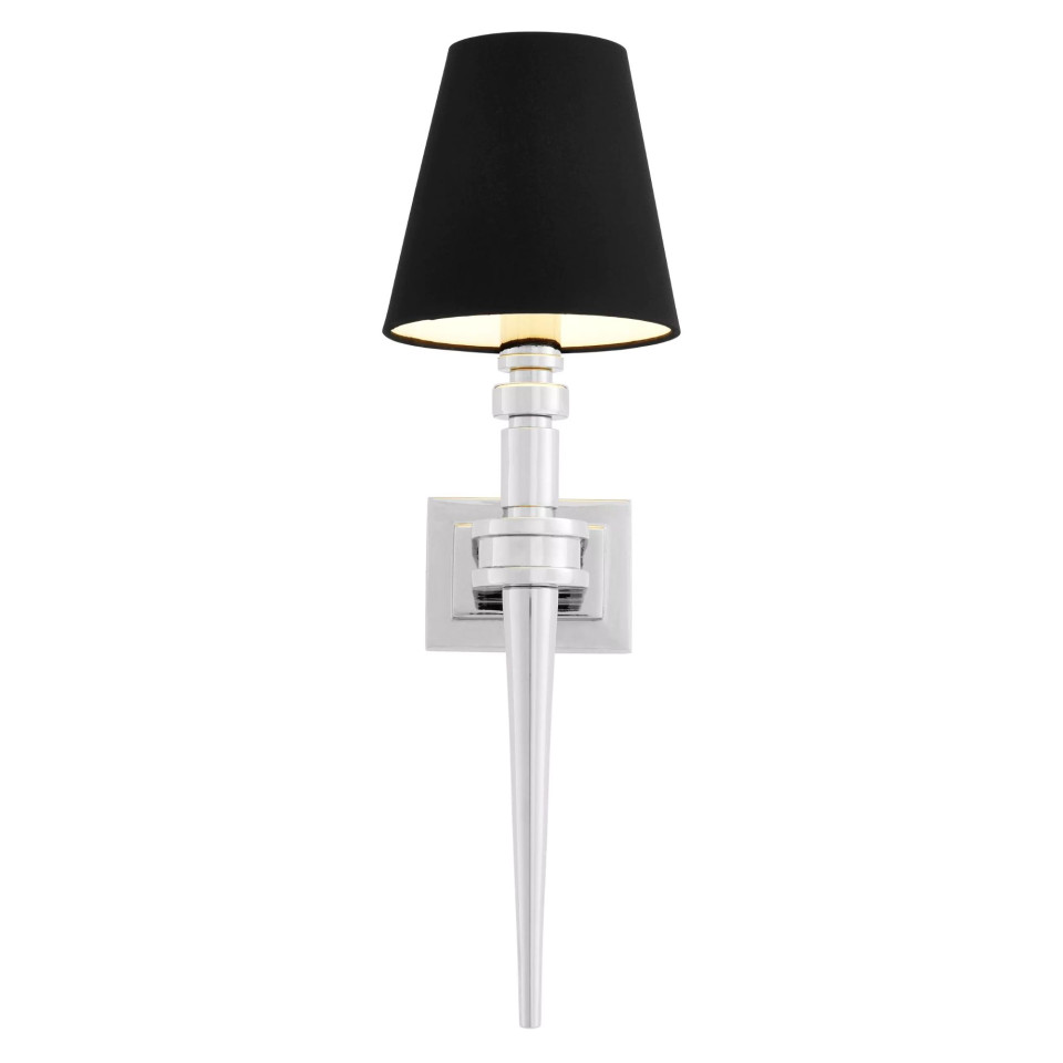 Waterloo Single vägglampa nickel/svart 50cm Eichholtz Waterloo Single vägglampa nickel/svart 50cm