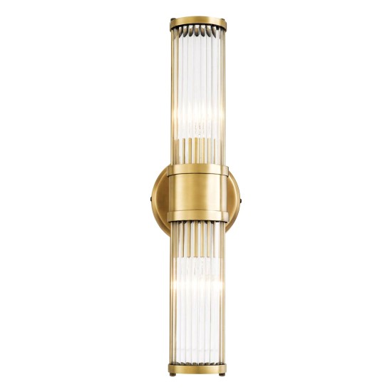 Claridges Double vägglampa mässing/glas 46,5 cm Claridges Double vägglampa mässing/glas 46,5 cm