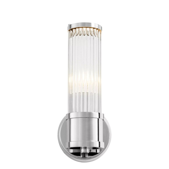 Claridges Single Wall Lamp Nickel/Clear 29.5cm Claridges Single Wall Lamp Nickel/Clear 29.5cm