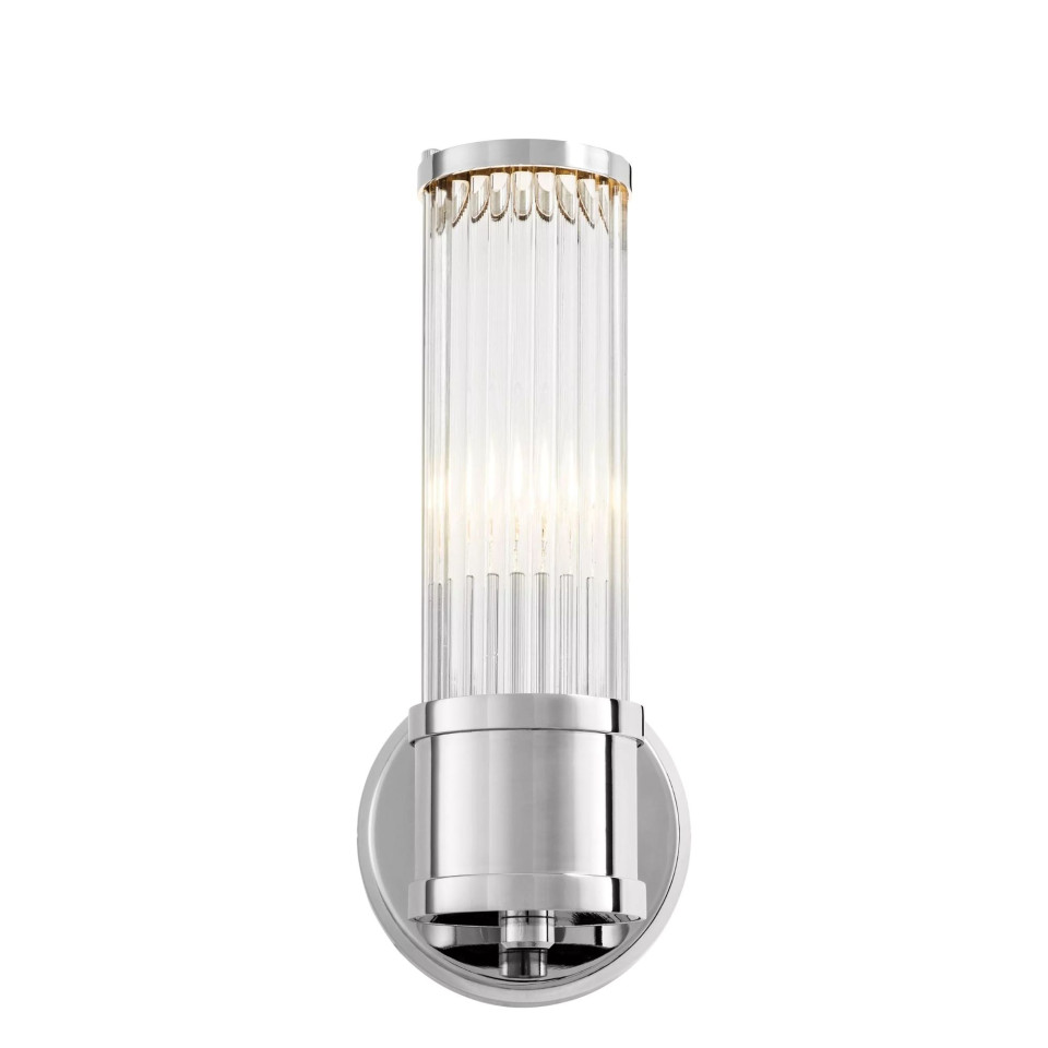 Claridges Single Wall Lamp Nickel/Clear 29.5cm Eichholtz Claridges Single Wall Lamp Nickel/Clear 29.5cm