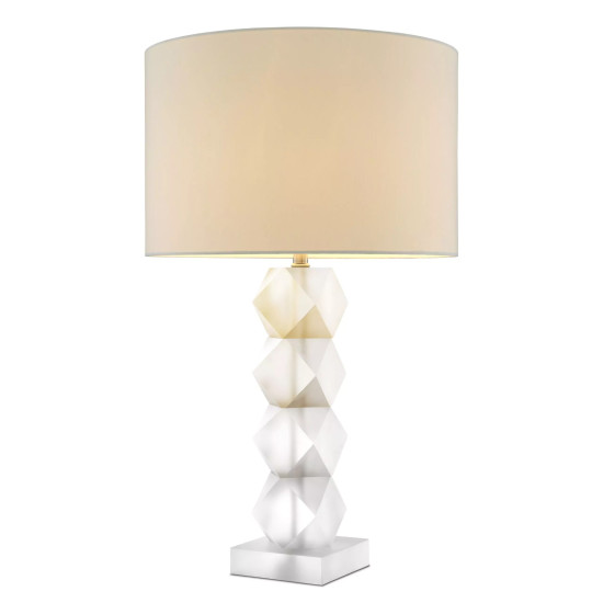 Whealon bordslampa glas/vit 84 cm