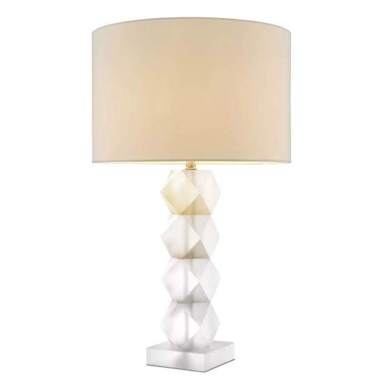 Whealon Table Lamp Glass/White 84cm
