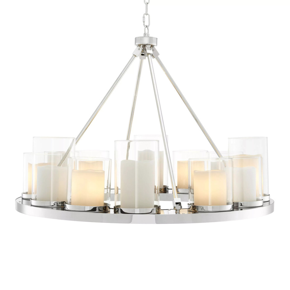 Summit ljuskrona rostfritt stål/glas 90cm Summit takkrona rostfritt stål/glas 90 cm