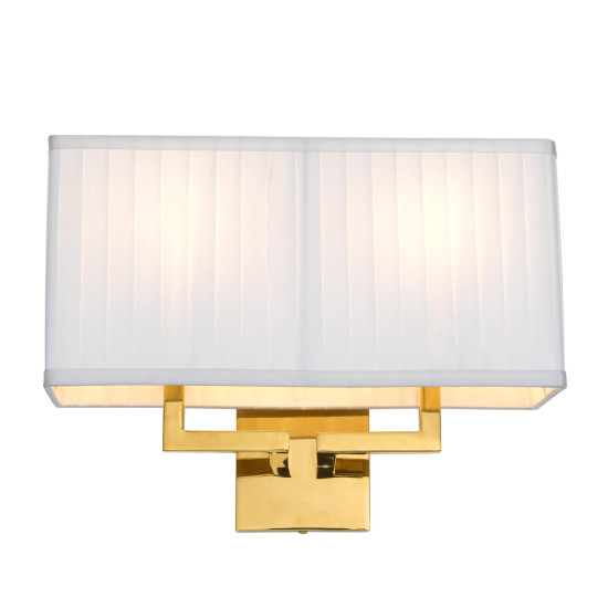 Westbrook vägglampa guld/vit 27 cm