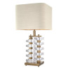 Toscana bordslampa mässing/glas/linne 77 cm Toscana bordslampa mässing/glas/linne 77 cm