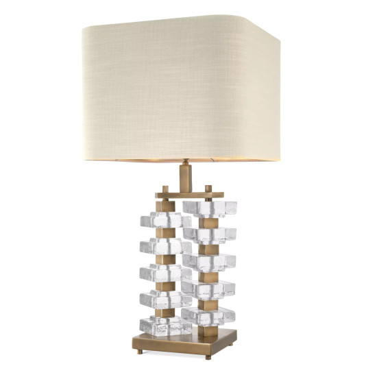 Toscana Table Lamp Brass/Glass/Linen 77cm Toscana Table Lamp Brass/Glass/Linen 77cm