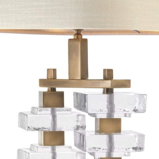 Toscana Table Lamp Brass/Glass/Linen 77cm Toscana Table Lamp Brass/Glass/Linen 77cm