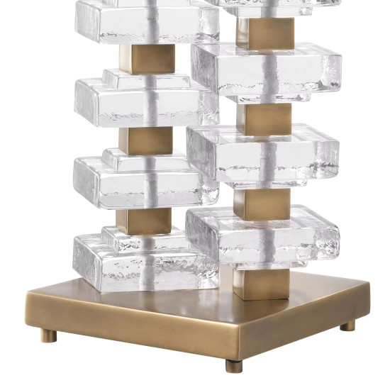 Toscana bordslampa mässing/glas 77 cm