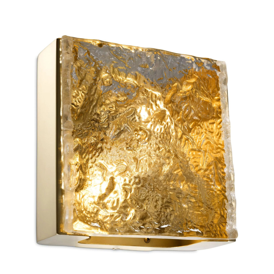 St Kitts Wall Lamp Brass/Glass 23cm Eichholtz St Kitts Wall Lamp Brass/Glass 23cm