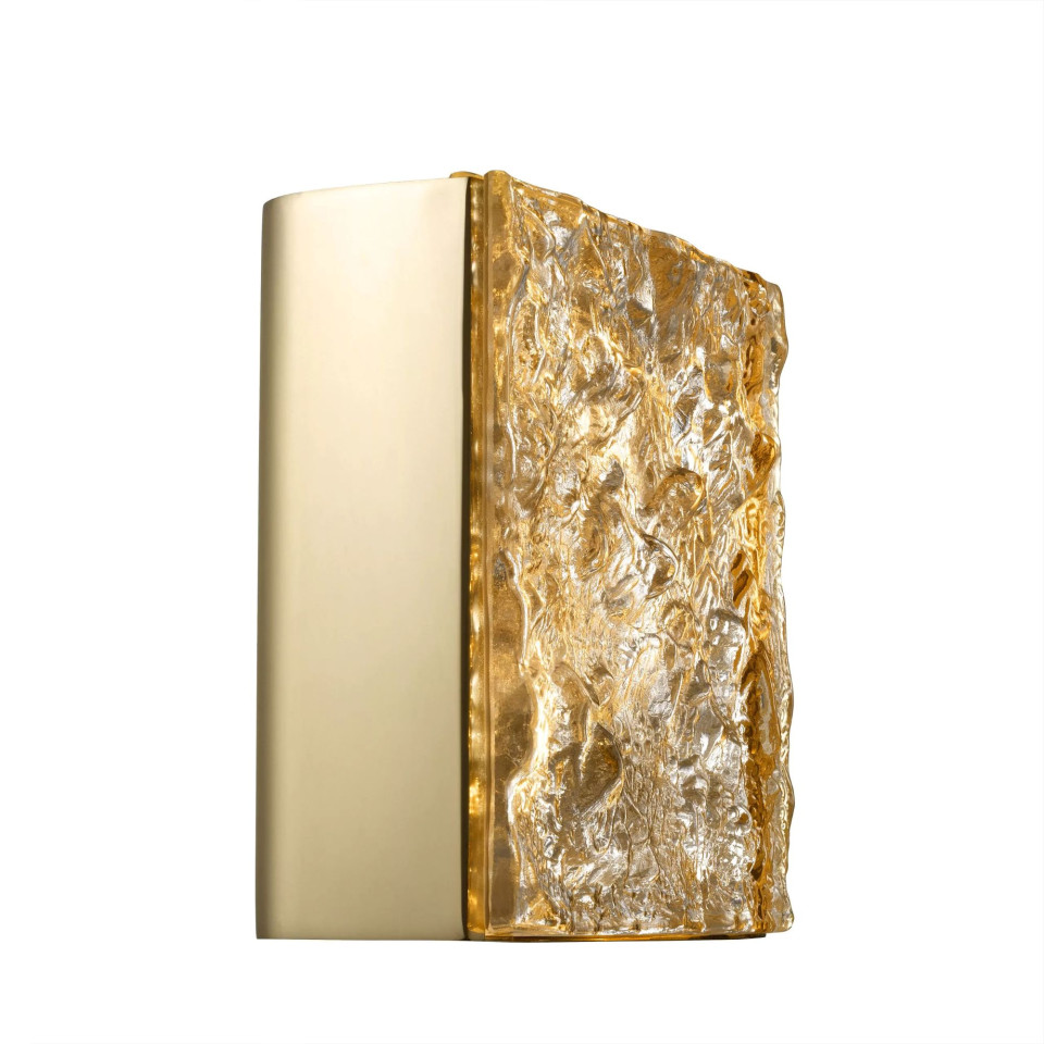 St Kitts Wall Lamp Brass/Glass 23cm Eichholtz St Kitts Wall Lamp Brass/Glass 23cm