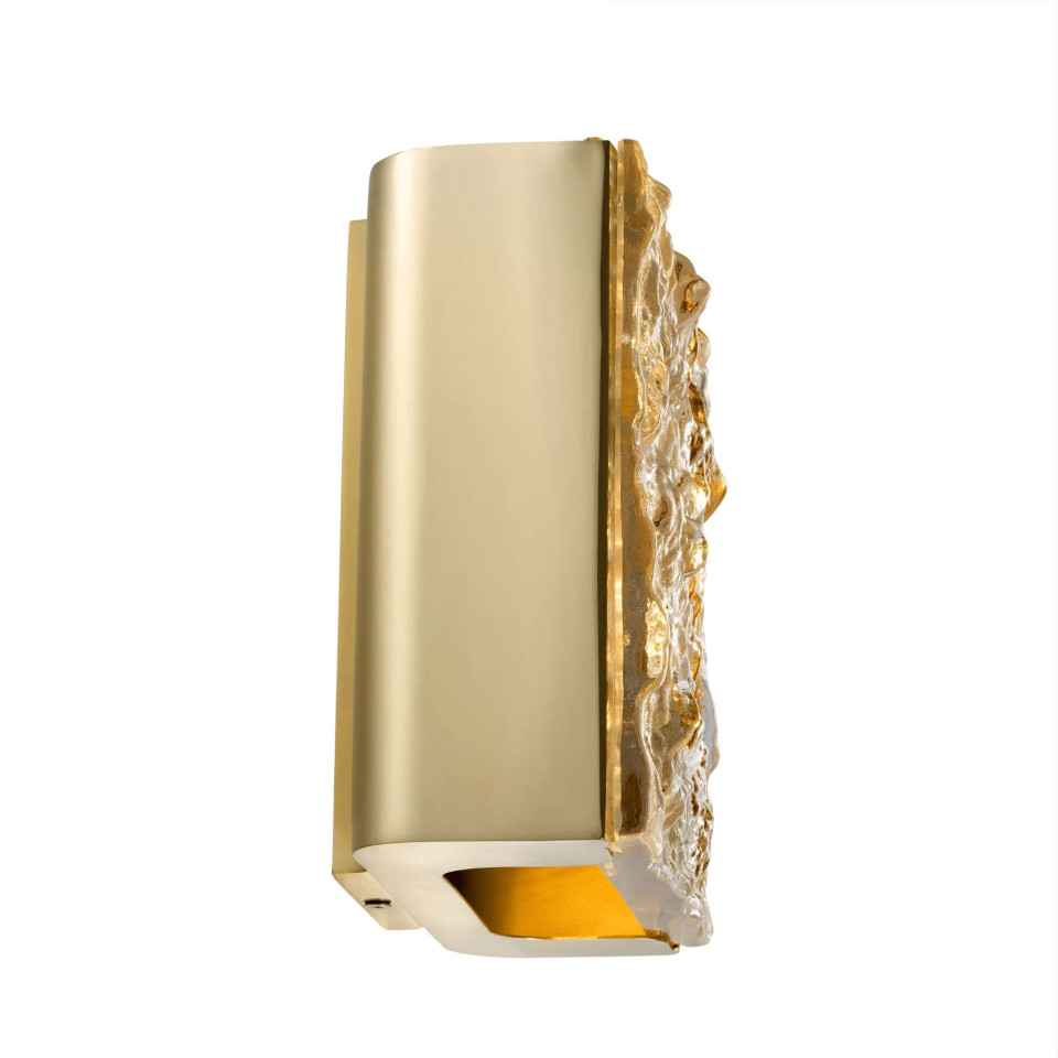 St Kitts Wall Lamp Brass/Glass 23cm Eichholtz St Kitts Wall Lamp Brass/Glass 23cm