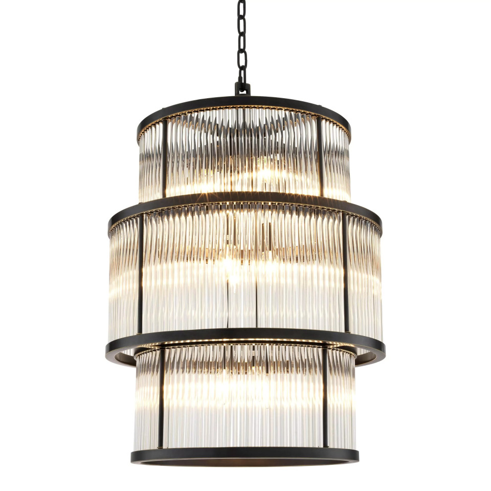 Palmera Chandelier Bronze/Glass 55cm Eichholtz Palmera Chandelier Bronze/Glass 55cm